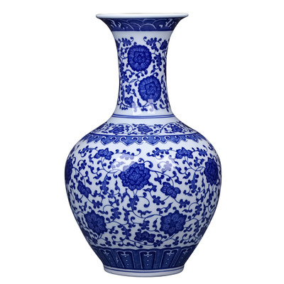 景德鎮陶瓷器仿古青花瓷花瓶新中式客廳插花擺件工藝品家居裝飾品